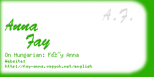 anna fay business card